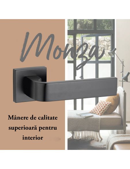 Manere pe rozeta MONZA, negru mat - 6