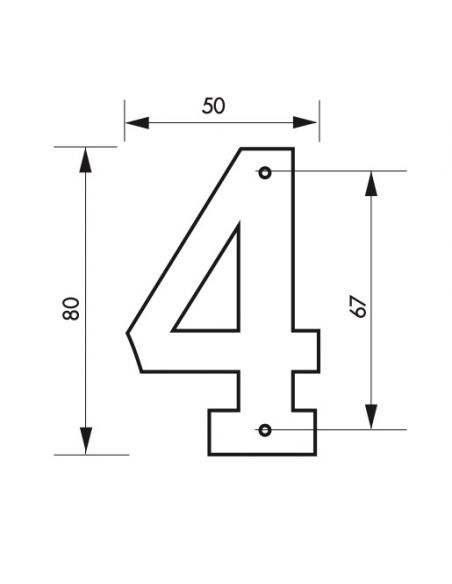 Cifra "4" inaltime 80 mm - prindere prin insurubare, THIRARD - 2