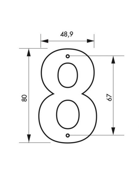 Cifra "8" inaltime 80 mm - prindere prin insurubare, THIRARD - 2