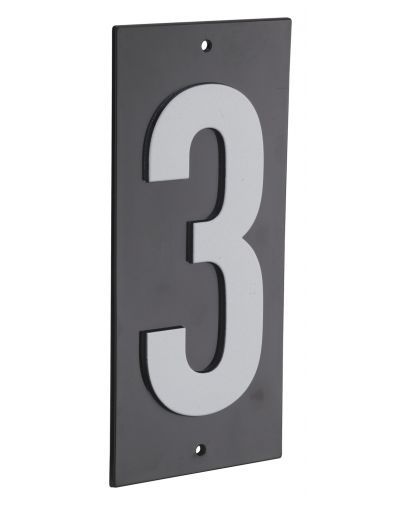 Placuta de semnalizare 56 x 130 mm cifra "3" - prindere prin insurubare, THIRARD - 1