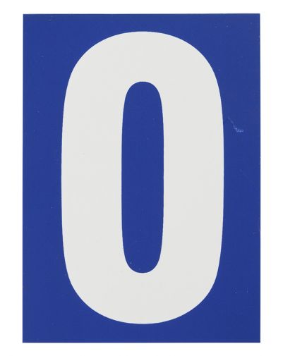 Placuta de semnalizare 65 x 90 mm cifra "0" - cu adeziv, THIRARD - 1