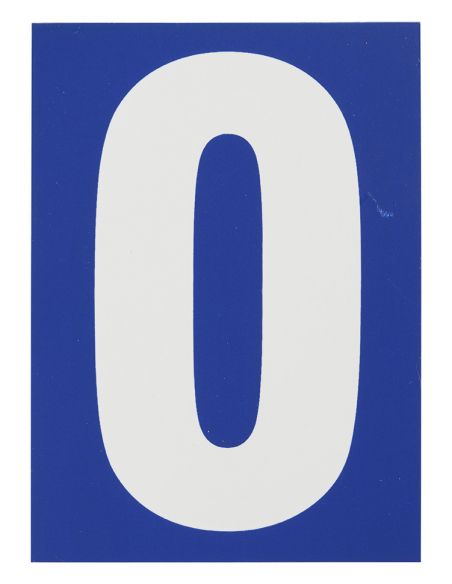 Placuta de semnalizare 65 x 90 mm cifra "0" - cu adeziv, THIRARD - 1