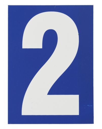 Placuta de semnalizare 65 x 90 mm cifra "2" - cu adeziv, THIRARD - 1