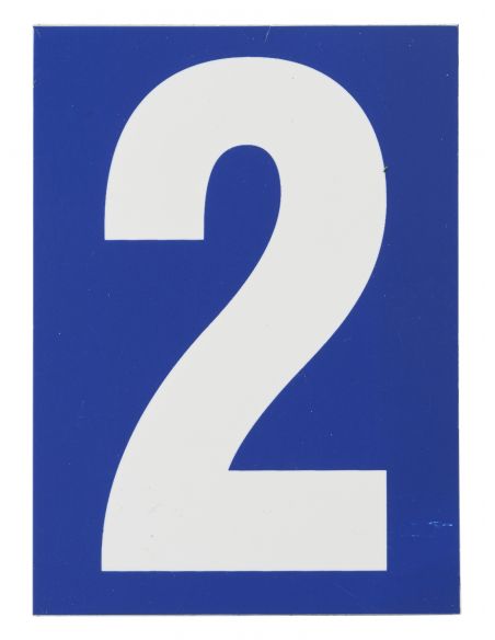 Placuta de semnalizare 65 x 90 mm cifra "2" - cu adeziv, THIRARD - 1