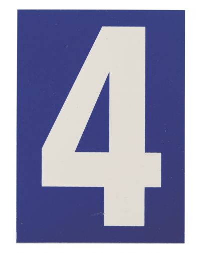 Placuta de semnalizare 65 x 90 mm cifra "4" - cu adeziv, THIRARD - 1