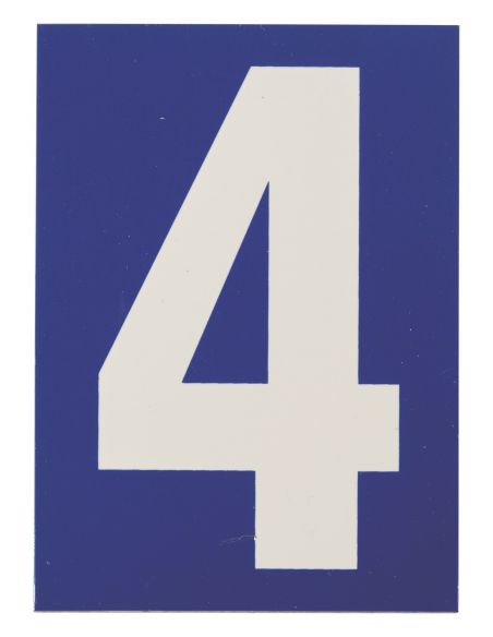 Placuta de semnalizare 65 x 90 mm cifra "4" - cu adeziv, THIRARD - 1