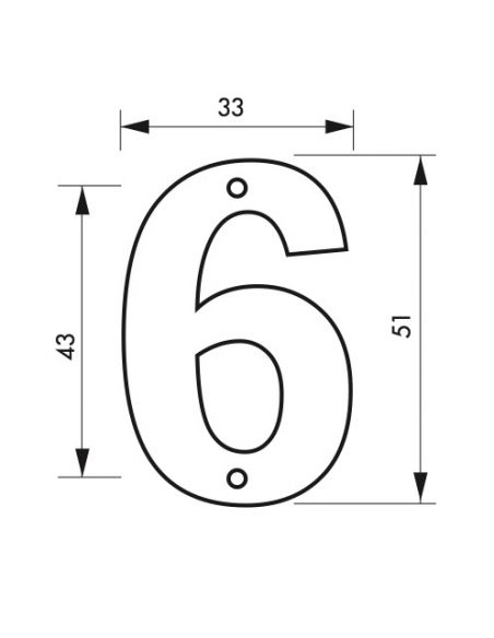 Cifra "6" inaltime 51 mm - prindere prin insurubare, THIRARD - 2