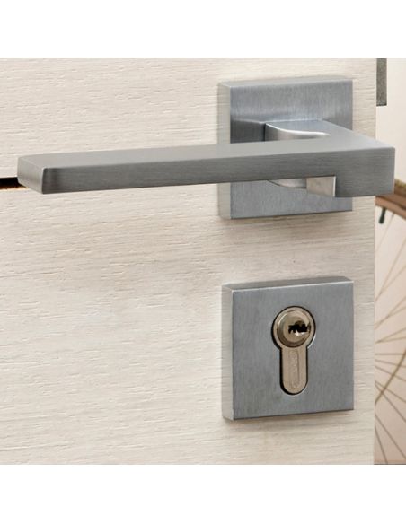 Pereche de rozete patrate 50x50 cu profil de cilindru, crom lucios, THIRARD - 5