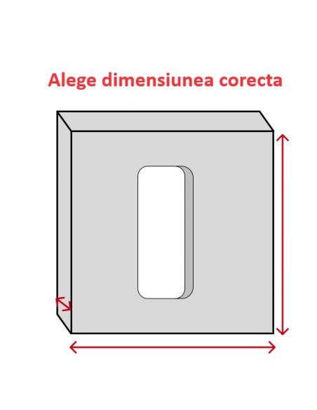 Pereche de rozete patrate 50x50 cu orificiu pentru cheie, crom lucios, THIRARD - 3