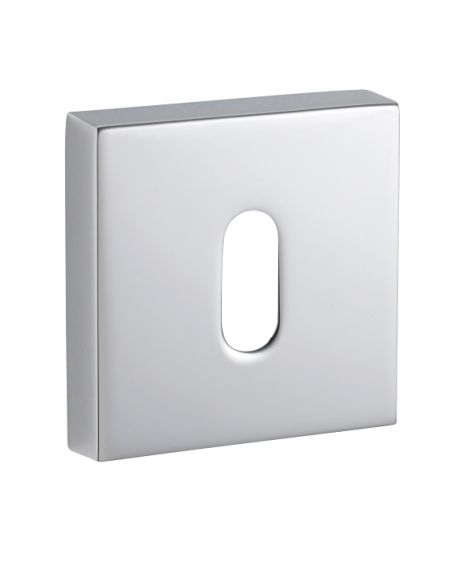 Pereche de rozete patrate 50x50 cu orificiu pentru cheie, crom lucios, THIRARD - 4