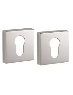Pereche de rozete patrate 50x50 cu profil de cilindru, crom lucios, THIRARD - 1