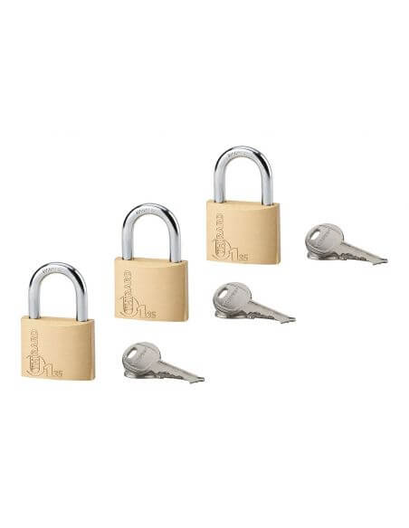 Set 3 lacate cu cheie, TYPE 1, 35 mm, deschidere cu 6 chei, THIRARD - 1