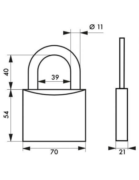 Lacat de santier, cu cheie, TYPE 1, 70 mm, THIRARD - 2
