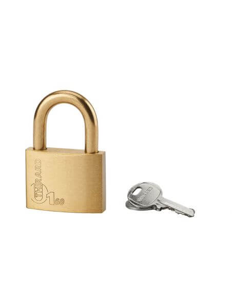 Lacat de santier, cu cheie, TYPE 1, 60 mm, toarta alama, THIRARD - 1