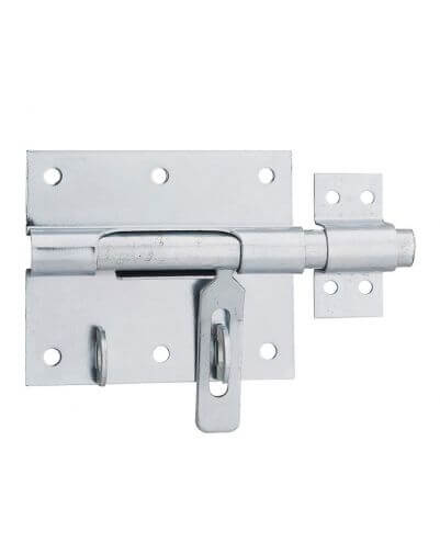 Zavor usa sau poarta, aplicat, blocare lacat, bolt rotund, 14 mm, zincat, THIRARD - 1