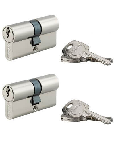 Set 2 cilindri 30 x 30 mm, standard, nichelati, STD, 6 chei, THIRARD - 1