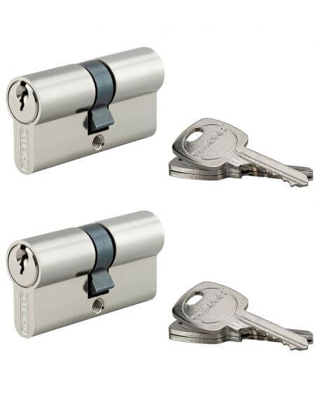Set 2 cilindri 30 x 30 mm, standard, nichelati, STD, 6 chei, THIRARD - 1