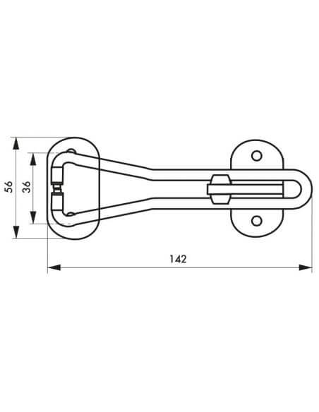 Siguranta usa intrare, cu tachet, pentru intredeschidere, cromat, THIRARD - 2