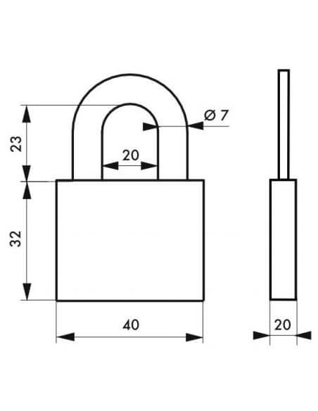 Lacat de santier, cu cheie, DISK, 40 mm, THIRARD - 2