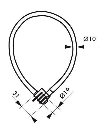 Antifurt bicicleta, cu cifru, TWISTY, diam 5 mm, 50 cm, THIRARD - 2