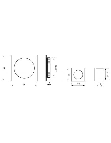 Accesorii pentru broasca usa culisanta, ingropata, ax 50 mm, crom satinat, THIRARD - 2