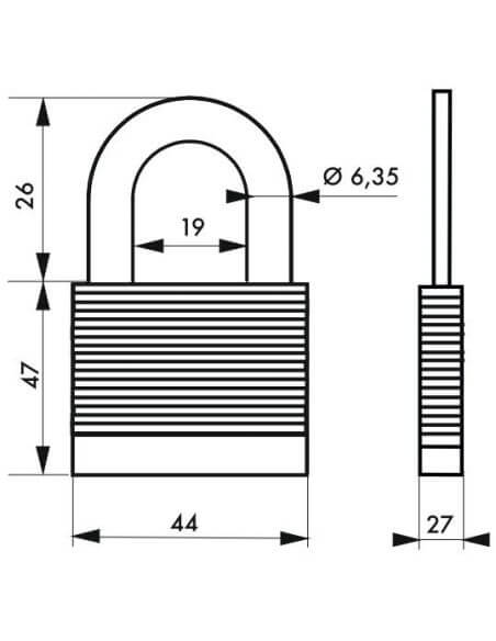 Lacat de santier, cu cheie, PROTECTOR, 44 mm, THIRARD - 2