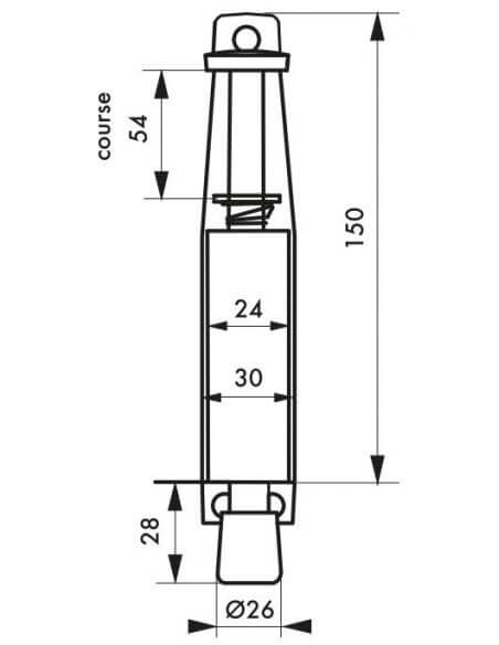 Opritor usa, cu frana cauciuc, 150 mm, argintiu, THIRARD - 2