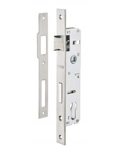 Broasca usa intrare, ingropata, 25 x 85 mm, pt. cilindru profil european, contraplaca inox, zincat - potrivita pt. usa termopan,