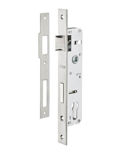 Broasca usa intrare, ingropata, 25 x 85 mm, pt. cilindru profil european, contraplaca inox, zincat - potrivita pt. usa termopan,
