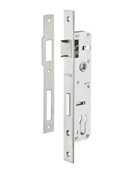 Broasca usa intrare, ingropata, 25 x 85 mm, pt. cilindru profil european, contraplaca inox, zincat - potrivita pt. usa termopan,