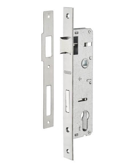 Broasca usa intrare, ingropata, 30 x 85 mm, pt. cilindru profil european, contraplaca inox, zincat - potrivita pt. usa termopan,
