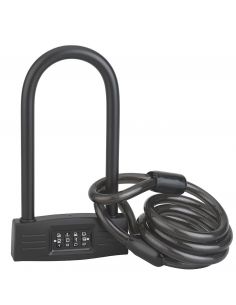 Antifurt bicicleta a€žUa€ cu cifru si cablu, UP, 14 mm, 18 cm, THIRARD - 1