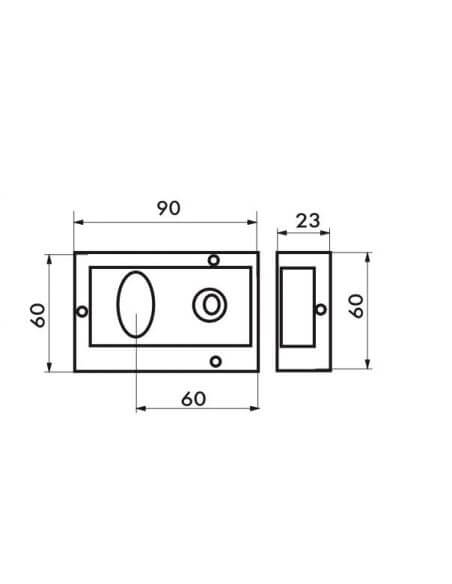Broasca aplicata, 90 x 60 mm, cilindru RIM cu 3 chei, buton suplimentar blocare, auriu, THIRARD - 2