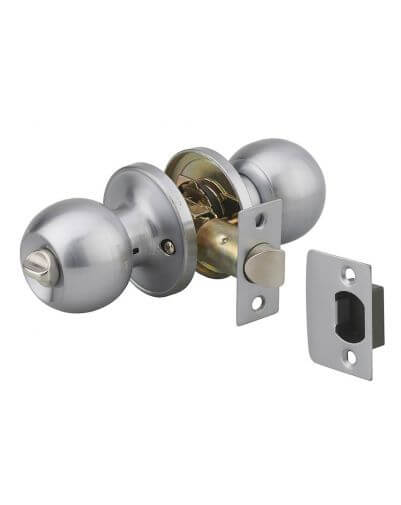 Broasca tubulara usa exterior, manere sferice, cilindru cu 3 chei, ax 70 mm, crom mat, THIRARD - 1