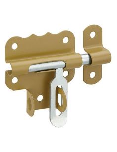 Zavor usa sau poarta, aplicat, blocare lacat, 53 mm, bolt rotund 7,5 mm, bronz, THIRARD - 1