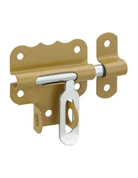 Zavor usa sau poarta, aplicat, blocare lacat, 53 mm, bolt rotund 7,5 mm, bronz, THIRARD - 1