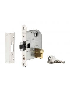 Broasca usa intrare, ingropata, 55 x 55 mm, include cilindru profil european cu 3 chei, zincat - potrivita pt. usa metalica, THI