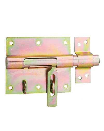 Zavor usa sau poarta, aplicat, blocare lacat, bolt rotund 16 mm, zincat - 1