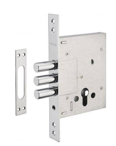 Broasca usa intrare, ingropata, ax 60 mm, pt. cilindru profil european, zincat - potrivita pt. usa metalica, THIRARD - 1