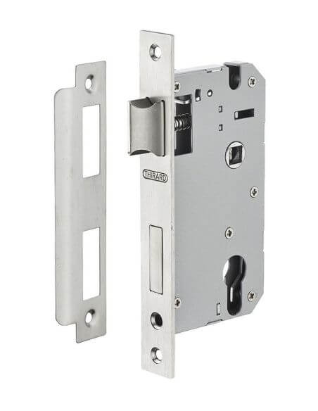 Broasca usa intrare, ingropata, 45 x 58 mm, pt. cilindru profil european cama UNI (redusa), zincat - potrivita pt. usa lemn, THI