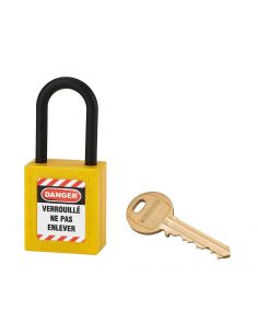 Lacat siguranta industriala, toarta nailon Ø 6 x 38 mm (galben), THIRARD - 1