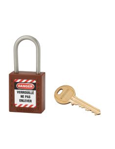 Lacat siguranta industriala, toarta inox Ø 4,76 x 38 mm (maro), THIRARD - 1