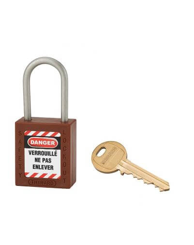 Lacat siguranta industriala, toarta inox Ø 4,76 x 38 mm (maro), THIRARD - 1