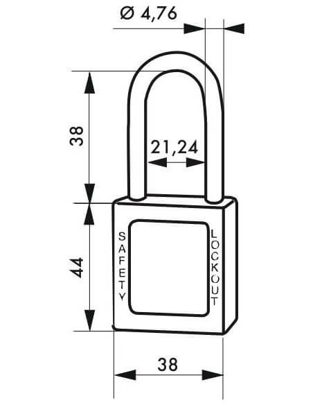 Lacat siguranta industriala, toarta inox Ø 4,76 x 38 mm (maro), THIRARD - 2