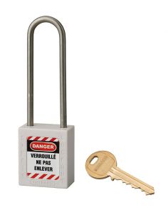 Lacat siguranta industriala, toarta inalta inox Ø 4,76 x 38 mm (alb), THIRARD - 1