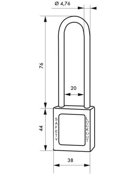 Lacat siguranta industriala, toarta inalta inox Ø 4,76 x 38 mm (alb), THIRARD - 2