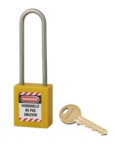 Lacat siguranta industriala, toarta inalta inox Ø 4,76 x 38 mm (galben), THIRARD - 1