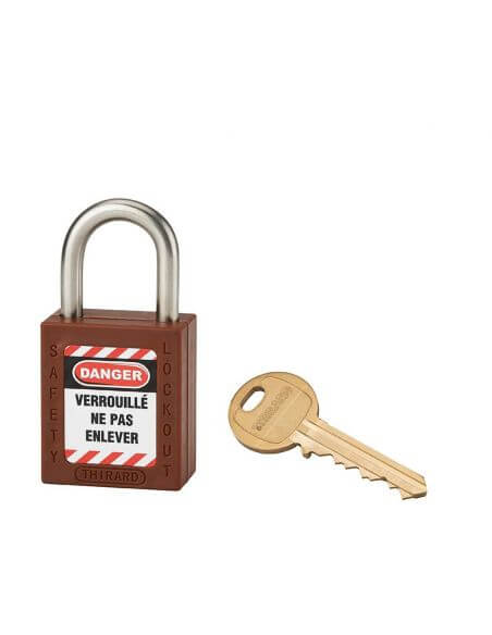 Lacat siguranta industriala, toarta inox Ø 6 x 38 mm (maro), THIRARD - 1