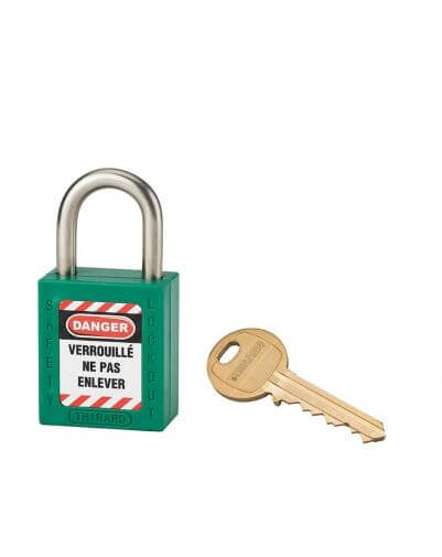 Lacat siguranta industriala, toarta inox Ø 6 x 38 mm (verde), THIRARD - 1
