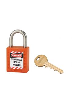 Lacat siguranta industriala, toarta inox Ø 6 x 38 mm (portocaliu), THIRARD - 1